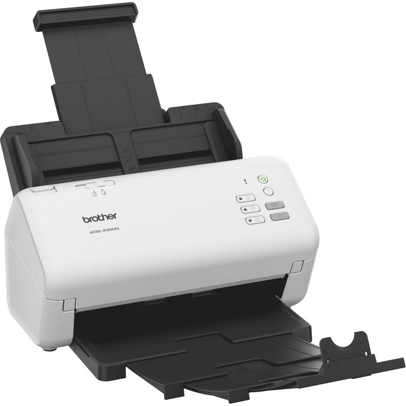Brother ADS-4300N - Scanner de documents - CIS Double - Recto-verso - A4 - 600 dpi x 600 dpi - jusqu'à 40 ppm (mono) / jusqu'à 40 ppm (couleur) - Chargeur automatique de documents (80 feuilles) - jusqu'à 6000 pages par jour - USB 3.0, Gigabit LAN, USB