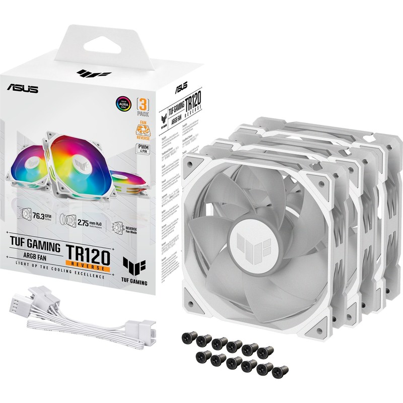 Ventilateur PC ASUS TUF Gaming TR120 ARGB 120 mm blanc (pack de 3 ?)