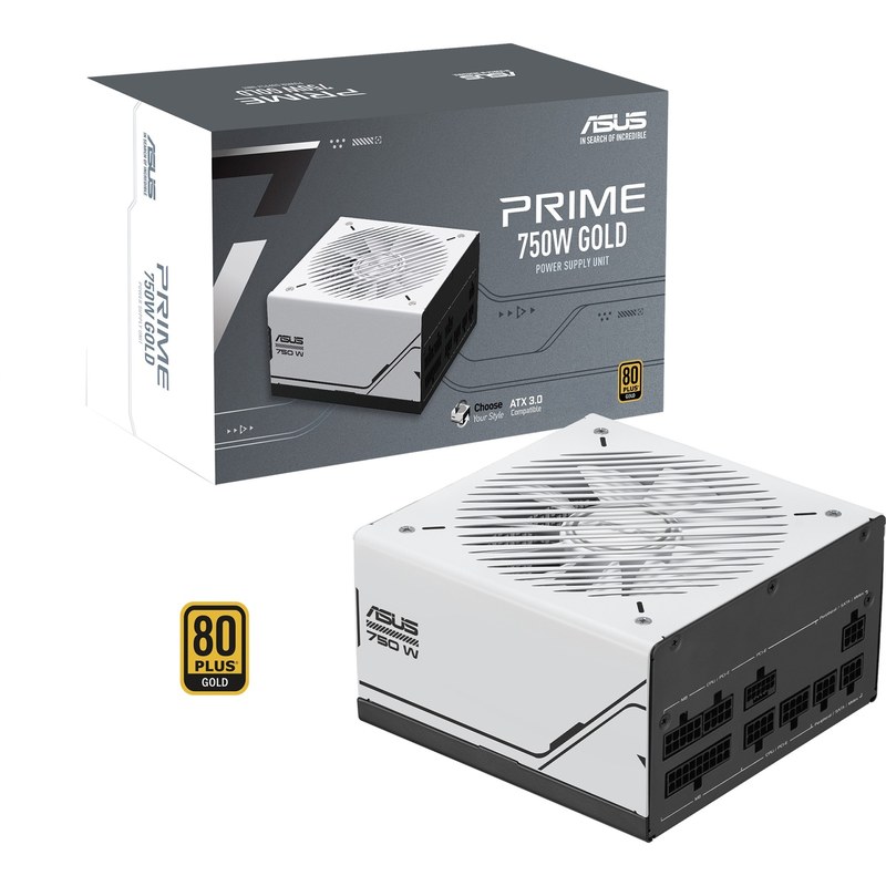 Alimentation PC modulaire ASUS PRIME 750W 80 PLUS Gold blanc et noir