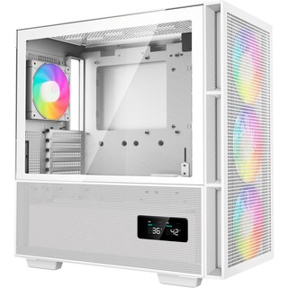Boîtier PC gaming DeepCool CH560 Digital moyen tour blanc RGB avec panneau latéral acier