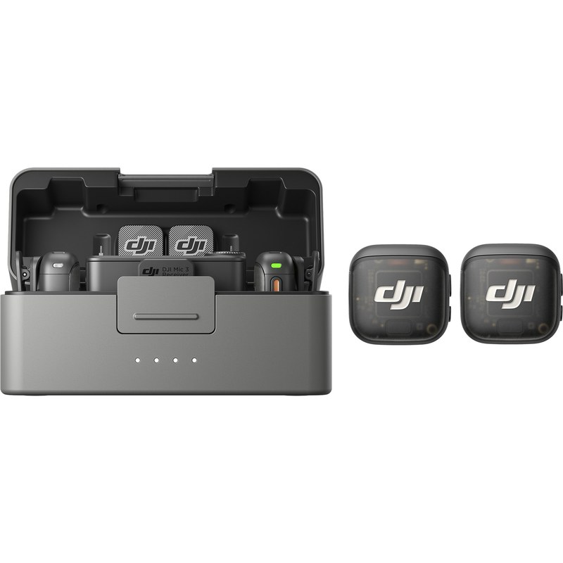 Mini microphone sans fil Dji Mic 3 Noir 2 TX + 1 RX + Boîtier de recharge