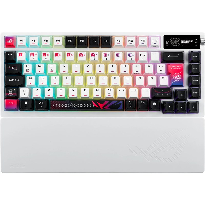 ASUS ROG Azoth X clavier Gaming USB + RF Wireless + Bluetooth QWERTZ Blanc