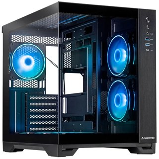 Chieftec Visio GM-30B-TG-OP schwarz Tempered Glass x 2 Cube Noir boîtier midi tower