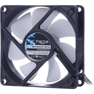 Fractal Design Silent Series R3 80 mm Boitier PC Ventilateur 8 cm Noir, Blanc ventilateur de boîtier