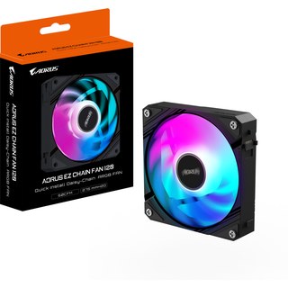 Gigabyte AORUS EZ CHAIN FAN 120 Carte-mère Ventilateur 12 cm Noir 1 pièce(s) ventilateur de boîtier RGB