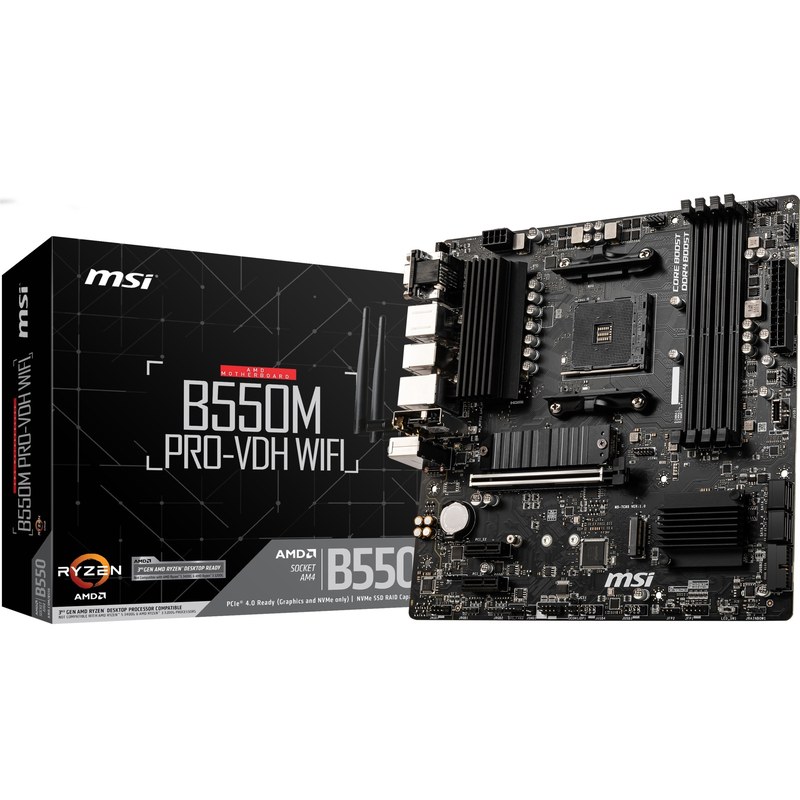Carte mère MSI B550M PRO-VDH Wi-Fi micro ATX Socket AM4 Chipset AMD B550