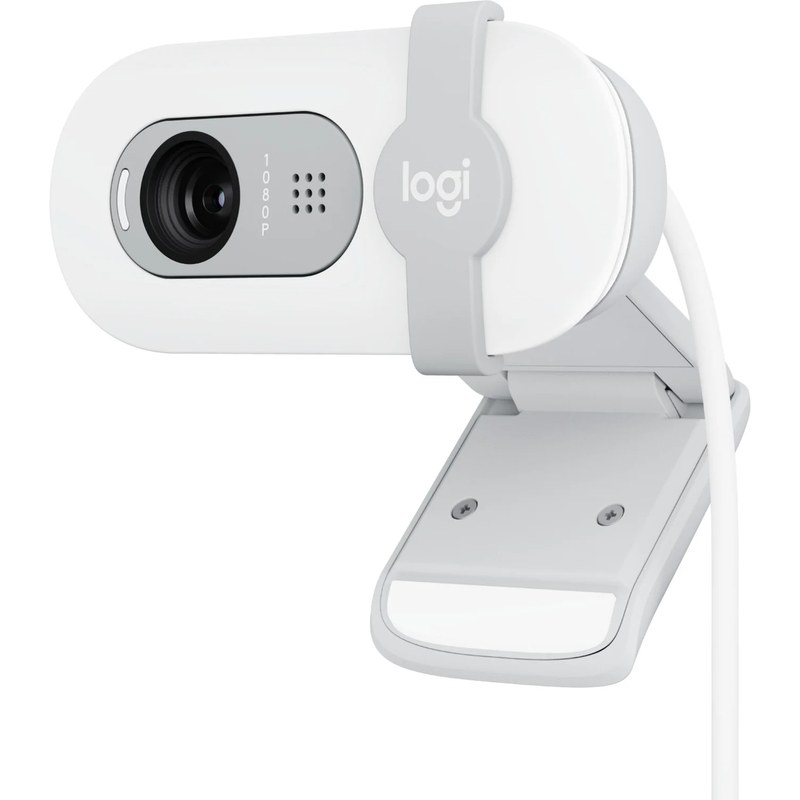 Logitech Brio 100 Full HD avec confidentialité, Correction automatique de l''éclairage, USB-A - Blanc