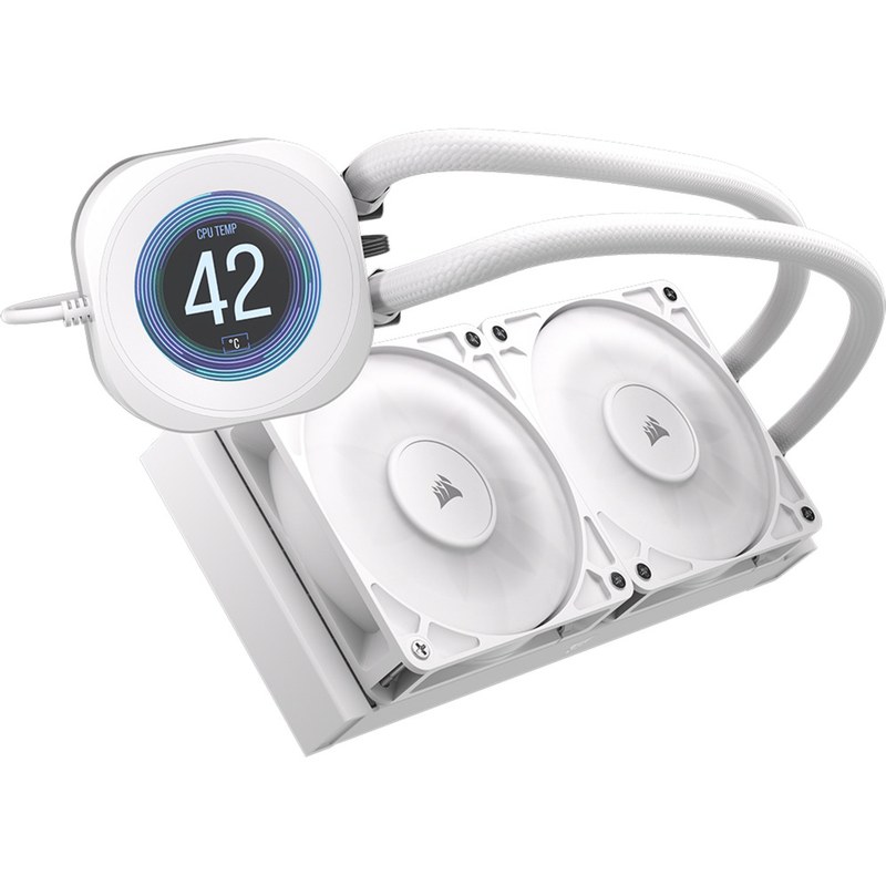 Watercooling pour processeur a Écran LCD CORSAIR NAUTILUS 240 RS Blanc