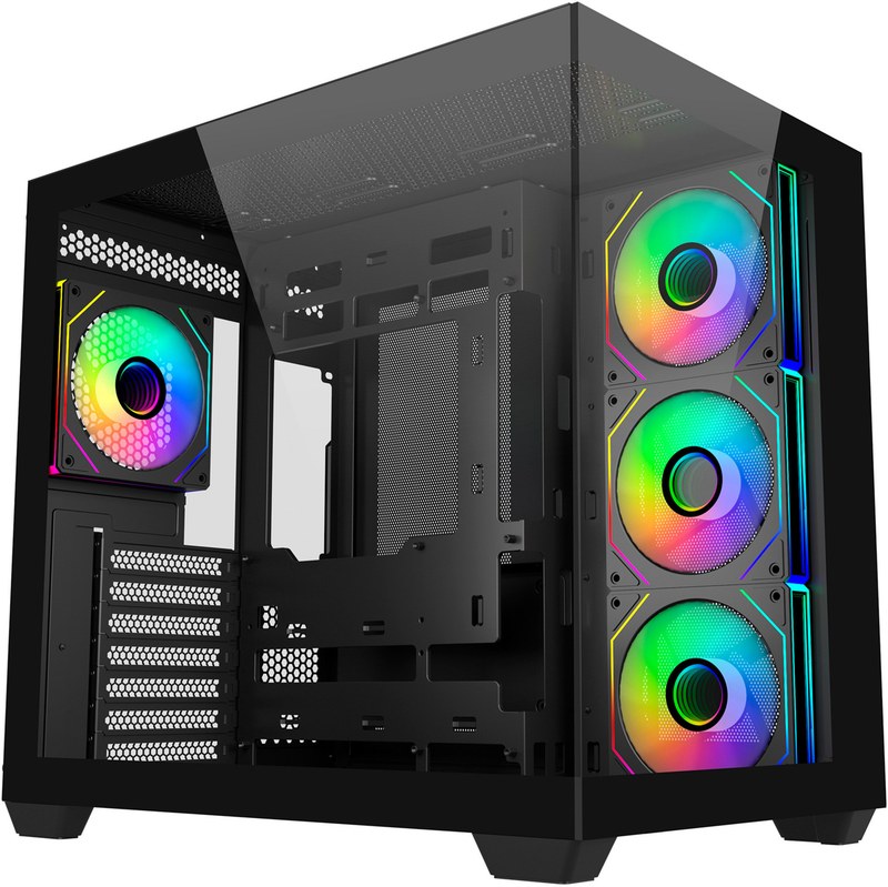 Boîtier PC gaming Cooler Master Elite 681 moyen tour noir ARGB avec panneau latéral acier