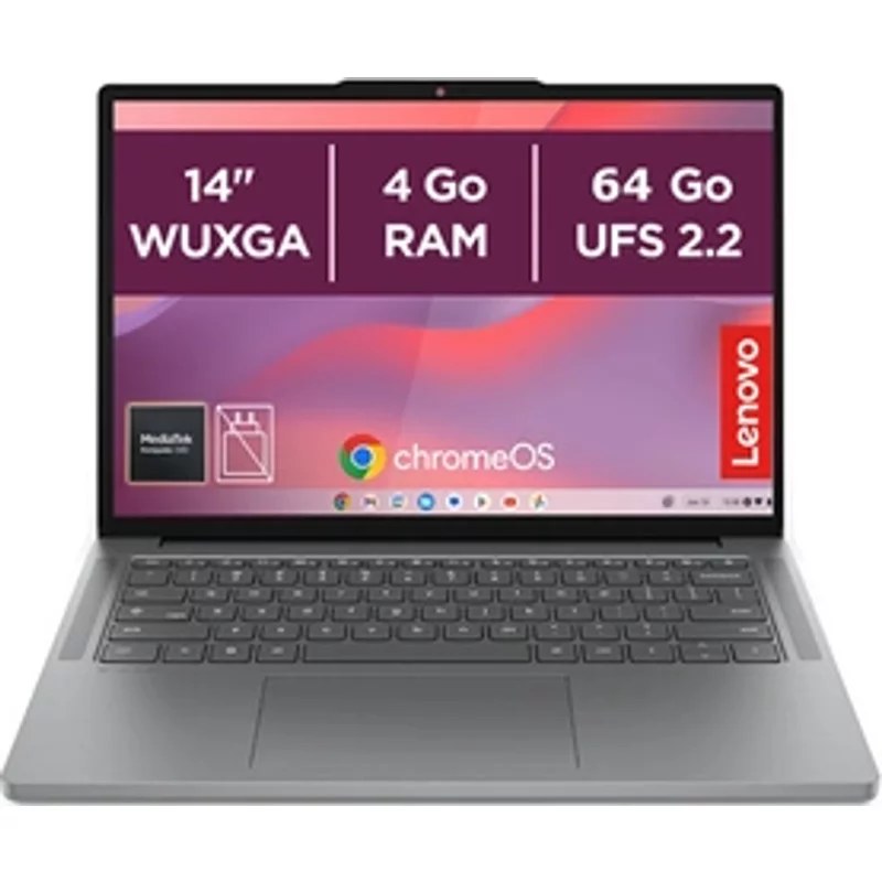 PC portable Lenovo CB LG MTK KOMP/4/64 14" MediaTek Kompanio 4 Go RAM 64 Go eMMC Noir gris