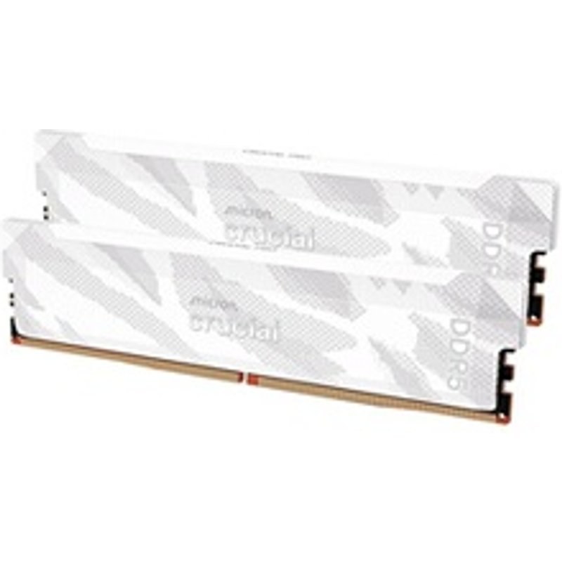 Barrette mémoire RAM Crucial Pro OC 32 Go (Kit de 2 x 16 Go) DDR5 6400 MHz CL38 blanc