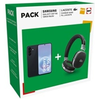 Pack Smartphone Samsung Galaxy A57 6.7" 5G Nano SIM 128 Go Gris + Casque sans fil Lacoste