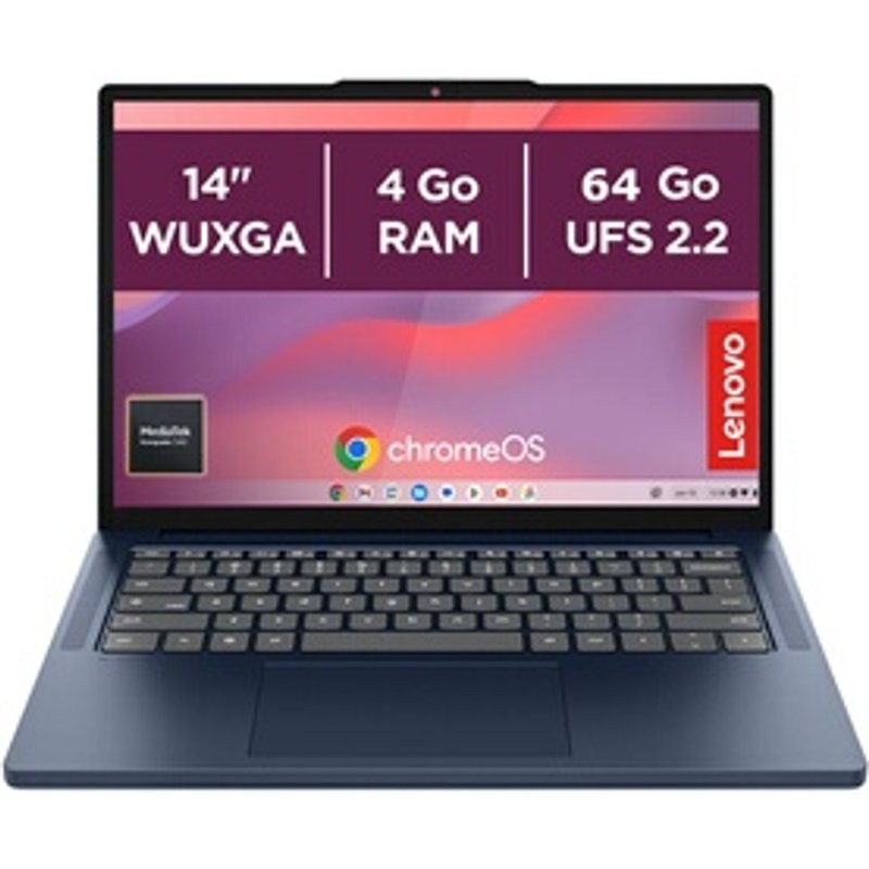 Lenovo Chromebook 14M8911 14" MediaTek Kompanio 6 Go RAM 64 Go eMMC Bleu cosmique