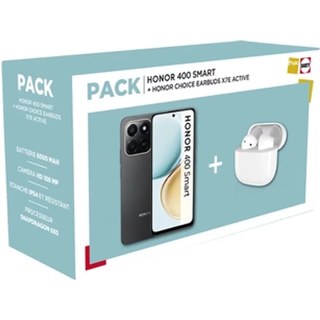 Pack Smartphone Honor 400 Smart 6,77" Double nano SIM 128 Go Velvet Black + Earbuds Honor