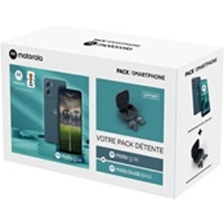 Pack Smartphone Motorola Moto G06 6,88" Double SIM 128 Go Tapestry Bleu + buds Bass Dark shadow