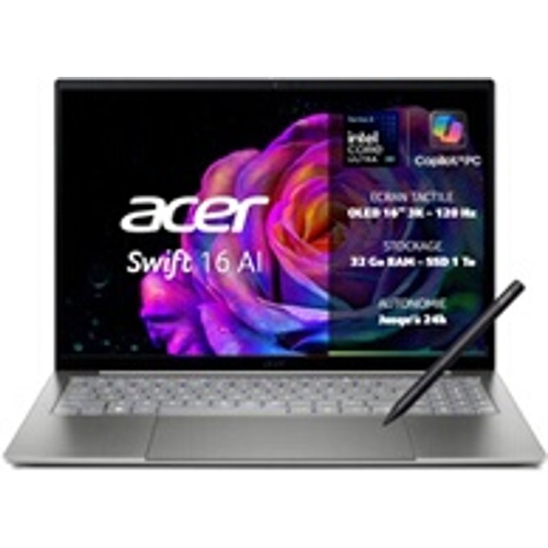 PC portable Acer Swift 16 AI SF16-71T-99D5 16" Écran tactile Copilot+ Intel® Core™ Ultra X9