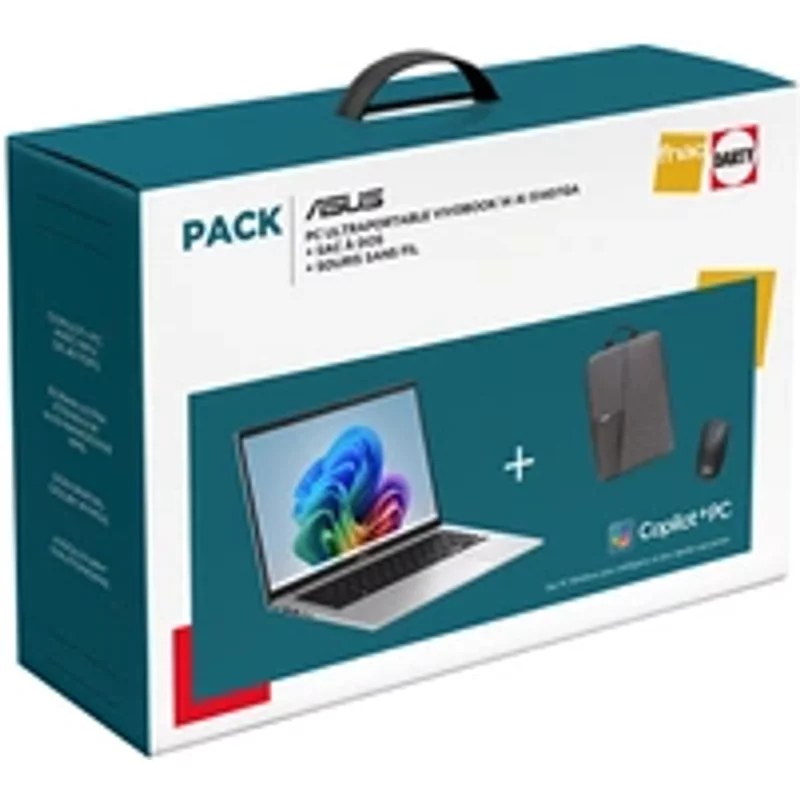 ASUS Puce PC Vivobook 14 14S1407QA BRUN078W 14 Snapdragon X Plus Sac Dos Plus Souris Sans Fil