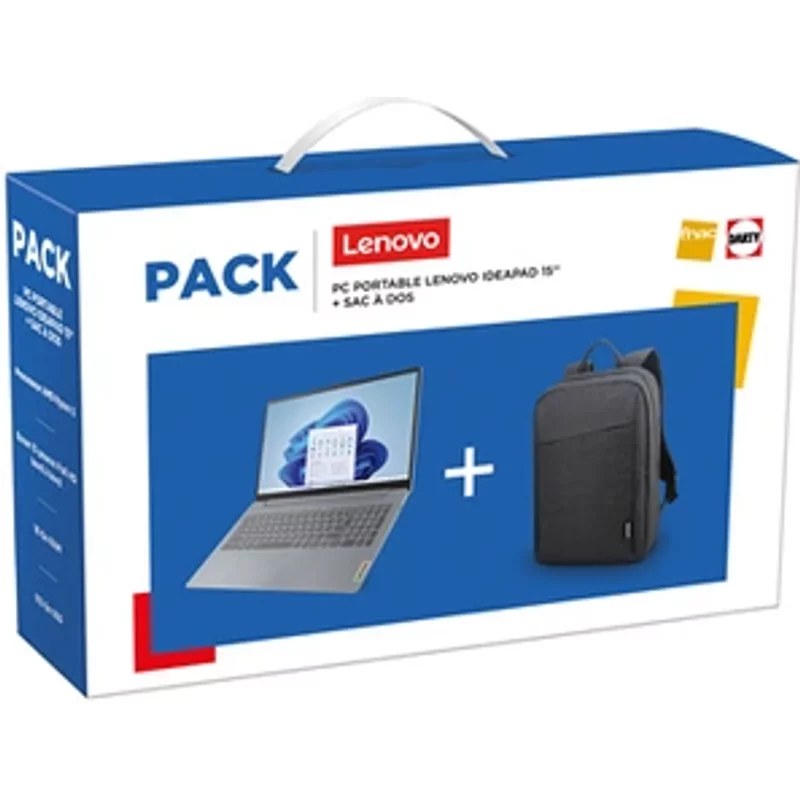 Lenovo PC Ideapad Slim 3 15AMN8 AMD Ryzen™ 5 Arctique Plus Sac Dos