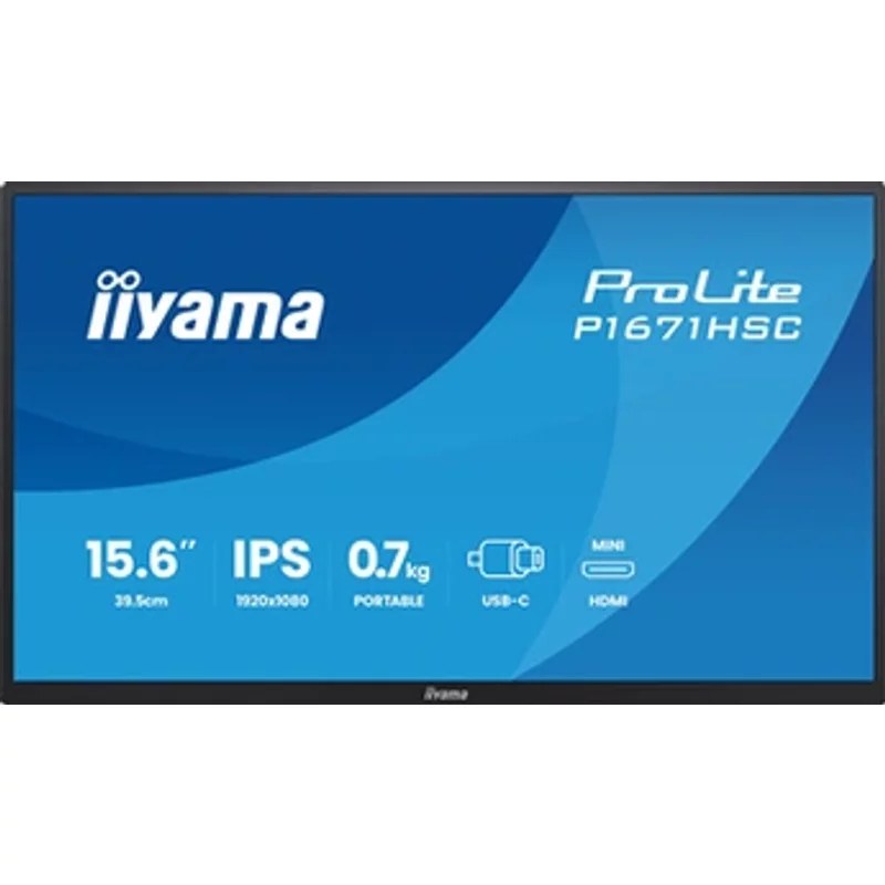 Écran PC portable Iiyama ProLite P1671HSC-B1 15,6" Full HD