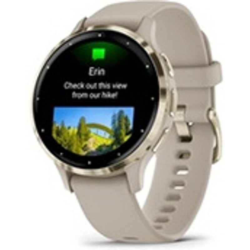 Garmin Venu 3S, Soft Gold avec bracelet lin