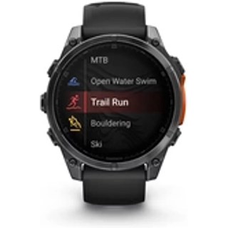 Garmin fenix 8 AMOLED 47 mm Acier Gray avec bracelet noir