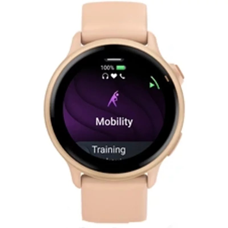 Garmin vívoactive 6, lunette Metallic Pink Dawn avec boîtier rose pêche