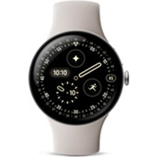 Google Pixel Watch 4 45 mm Bluetooth Argent Poli avec bracelet sport fluoroélastomère Porcelaine