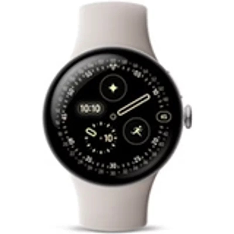 Google Pixel Watch 4 41 mm 4G Argent Poli avec bracelet sport fluoroélastomère Porcelaine