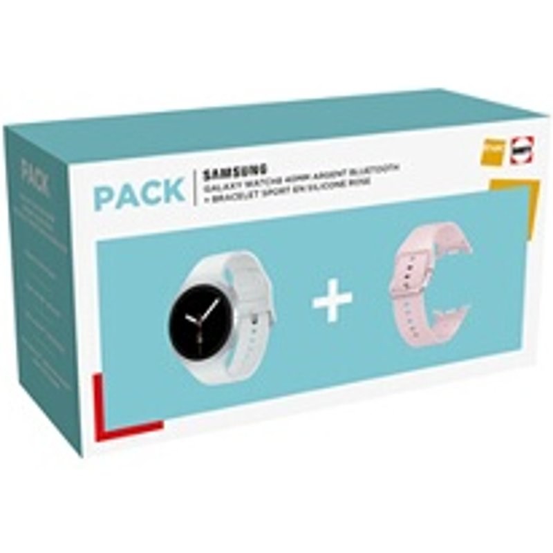 Samsung Pack Galaxy WATCH8 40 mm argent BT + Bracelet Rose