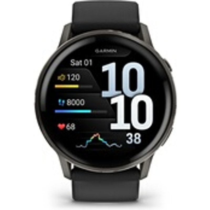Garmin Venu 4 noir et gray - bracelet silicone noir - 45 mm
