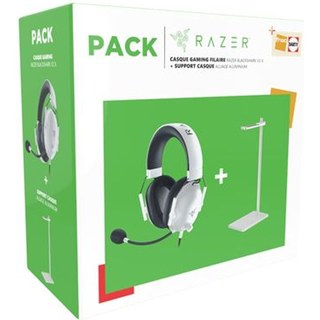 Pack Fnac Casque gaming filaire Razer™ Blackshark V2 X Blanc + Support casque alliage aluminium