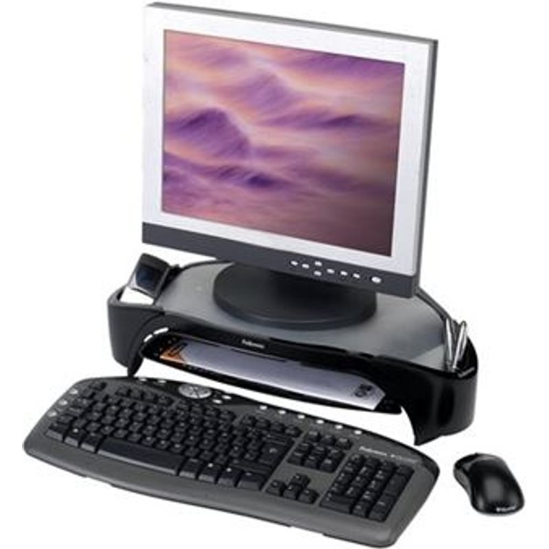 Fellowes Smart Suites Plus - Pied - pour écran plat - noir, argent - Taille d'écran : 21"