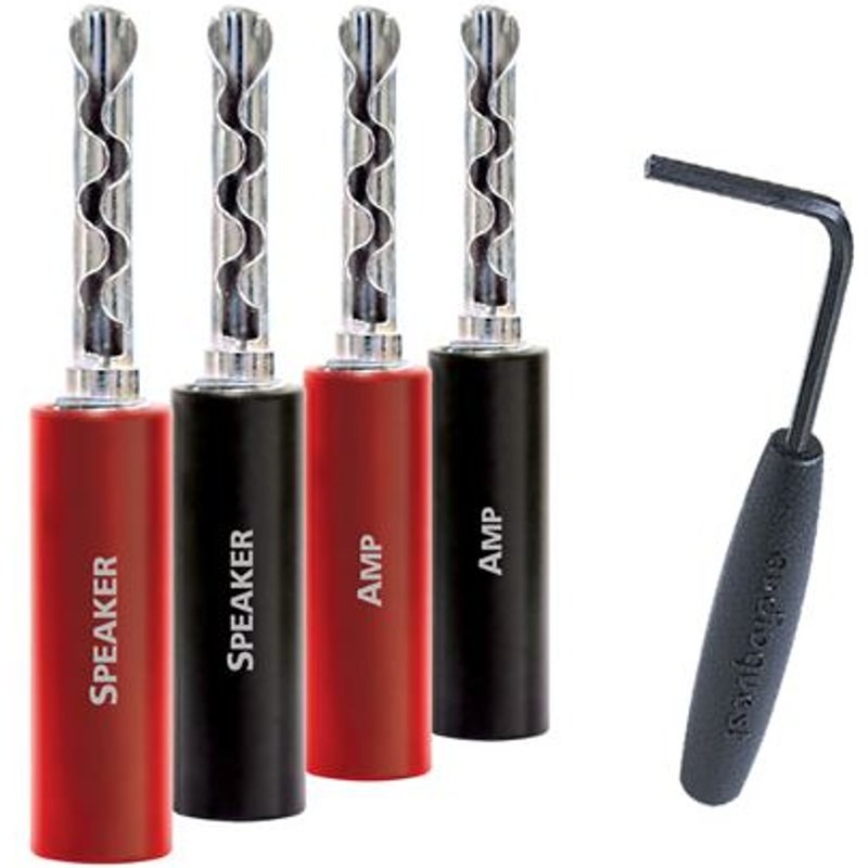 Pack 8 fiches banane Audioquest SureGrip 100 Argent