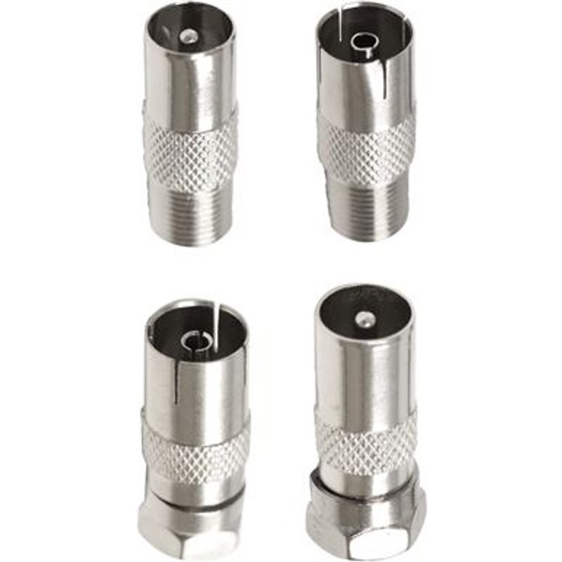 Kit 4 adapteurs Accsup F vers Coaxial Gris