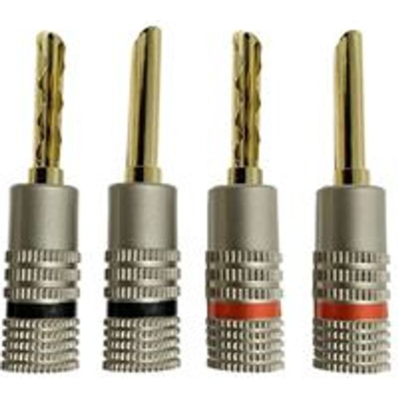 Lot de 4 fiches bananes Enova Hifi FBAB 200 LUXE pour enceintes Hi-Fi