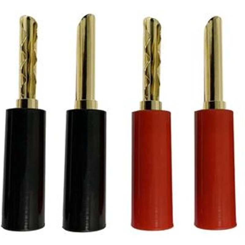 Lot de 4 fiches bananes Enova Hifi FBAN 100 RB pour enceintes Hi-Fi