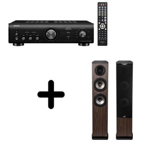Un ampli Denon PMA-600NE Noir + une paire d'enceintes colonne Cabasse Jersey MC170 Chêne