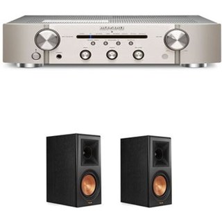 Un ampli Marantz PM6007 Argent et Or + une paire d'enceintes bibliothèque Klipsch RP-600M Ebony