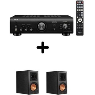Un ampli Denon PMA-600NE Noir + une paire d'enceintes bibliothèque Klipsch RP-600M Ebony