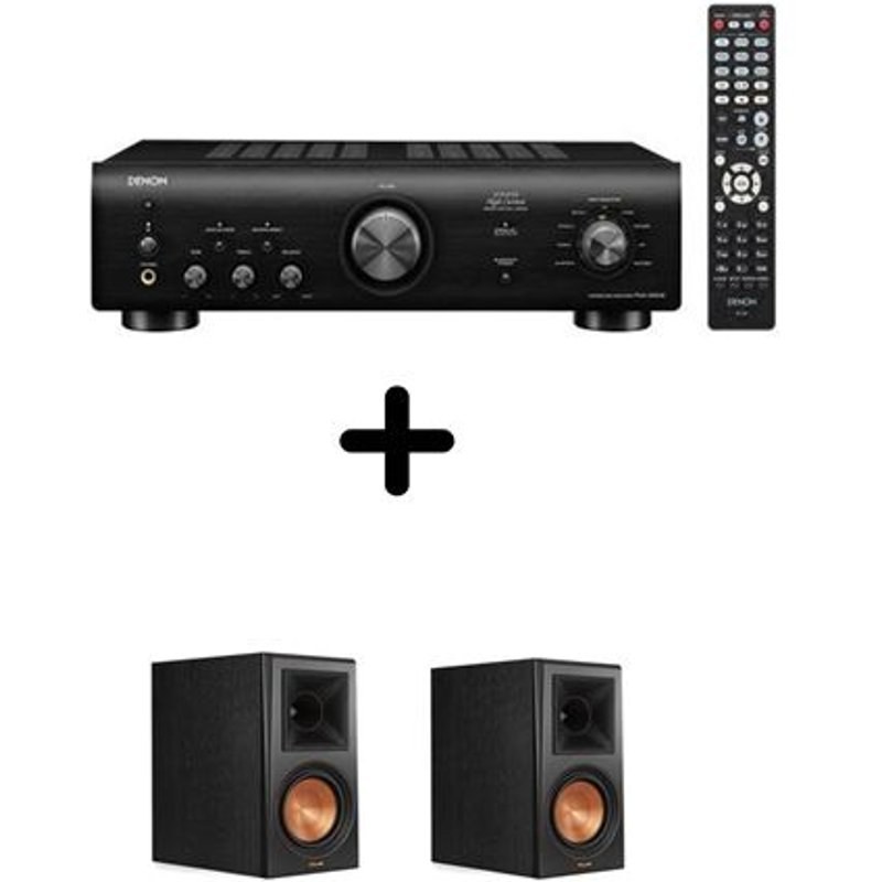 Un ampli Denon PMA-600NE Noir + une paire d'enceintes bibliothèque Klipsch RP-600M Ebony