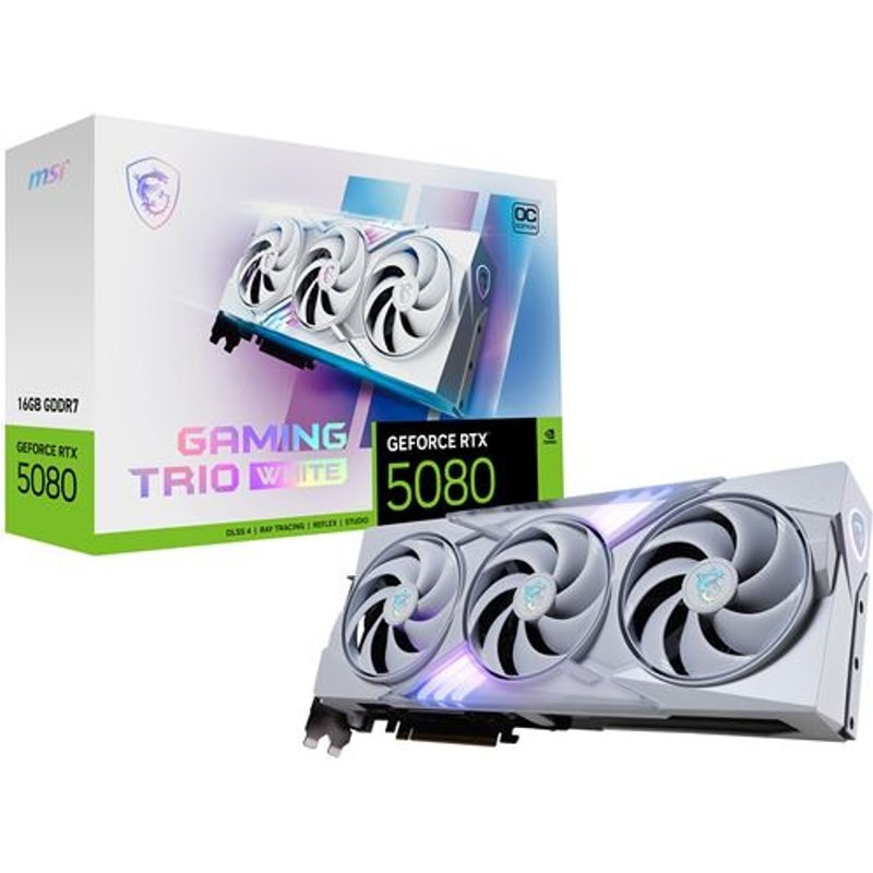 Carte graphique MSI NVIDIA GeForce RTX 5080 16G GAMING TRIO OC WHITE