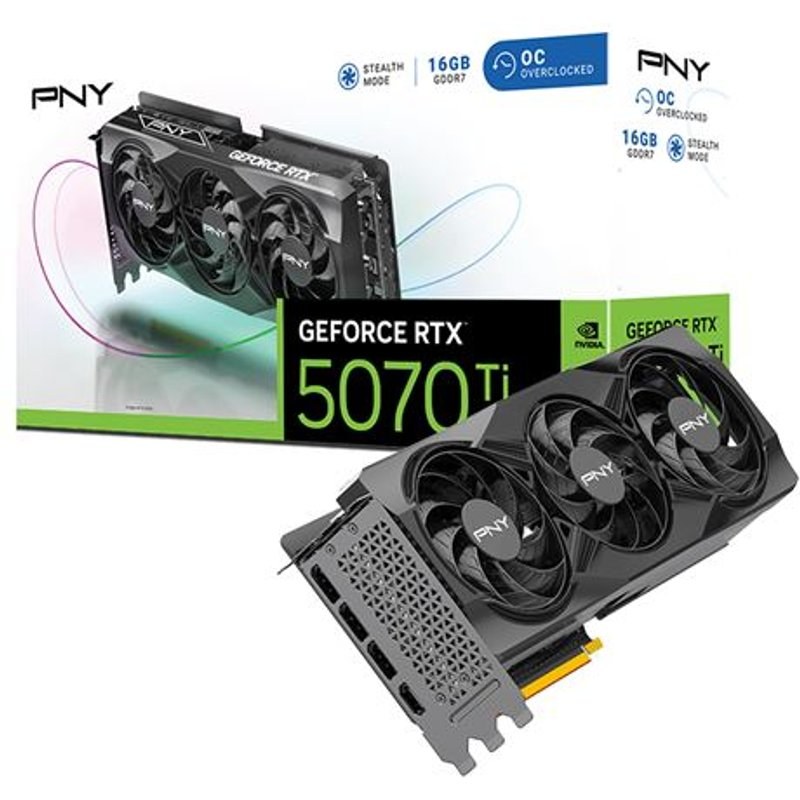 Carte graphique PNY NVIDIA GeForce RTX 5070 Ti 16 Go Overclocked Triple Fan