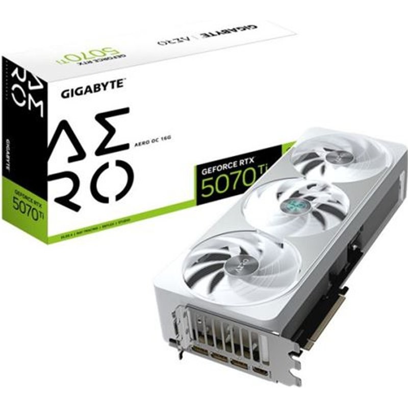 Carte graphique Gigabyte NVIDIA GeForce RTX 5070 Ti AERO OC 16G Blanc