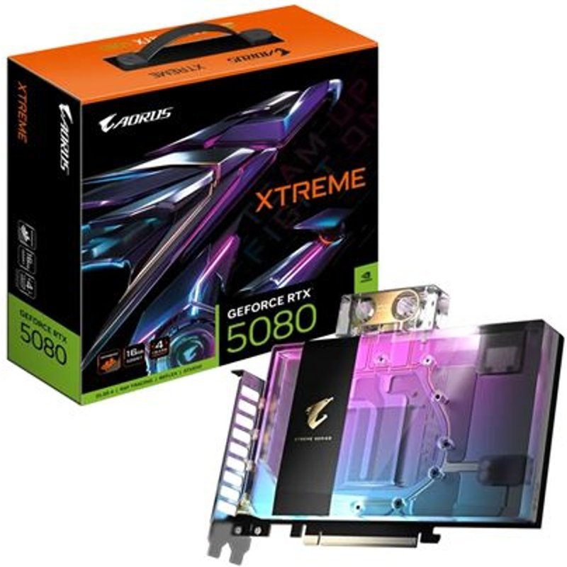 Carte graphique Gigabyte AORUS NVIDIA GeForce RTX 5080 16G XTREME WATERFORCE WB