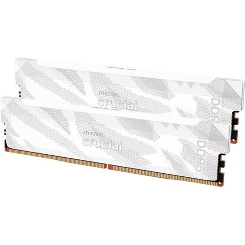 Barrette mémoire RAM Crucial Pro OC 32 Go (Kit de 2 x 16 Go) DDR5 6400 MHz CL38 blanc