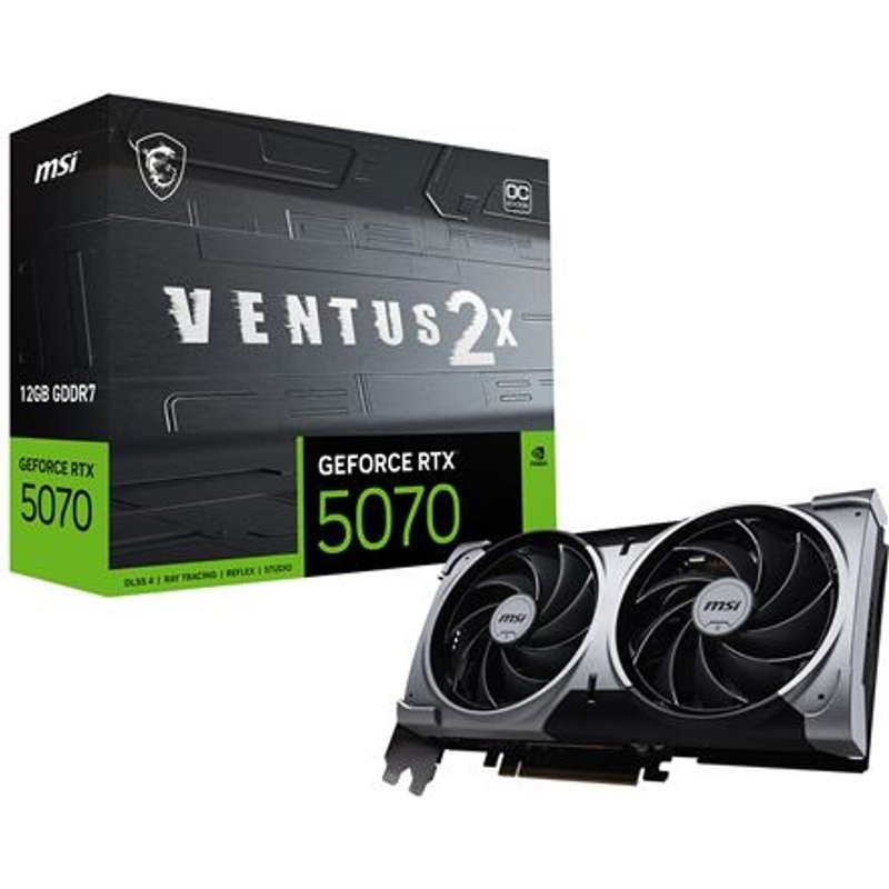 Carte graphique MSI NVIDIA GeForce RTX 5070 12G VENTUS 2X OC Gris et Noir