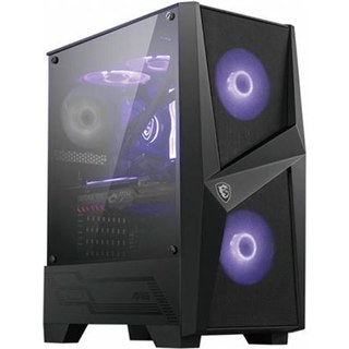 Boîtier PC gaming MSI MAG FORGE 100M moyen tour noir RGB avec panneau latéral vitré
