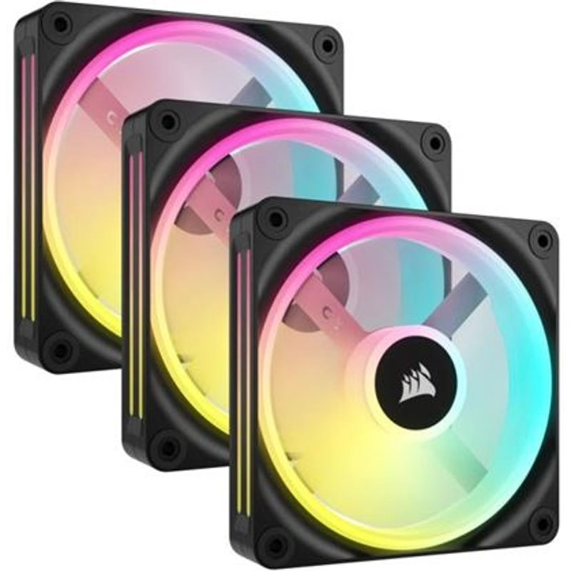Pack de 3 ventilateurs PC Corsair iCUE LINK QX120 RGB 120 mm noir