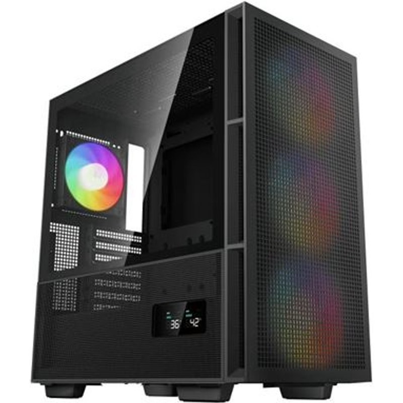 Boîtier PC gaming DeepCool CH560 Digital moyen tour noir RGB avec panneau latéral acier