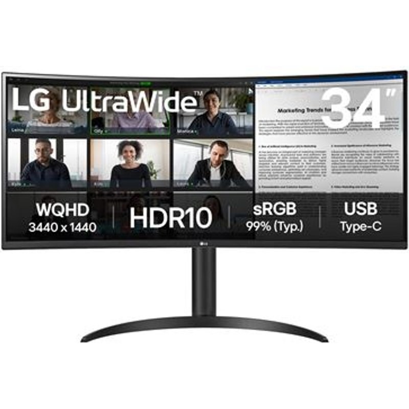 Écran PC gaming LG UltraWide 34WR55QK-B 34" Incurvé 100 Hz WQHD